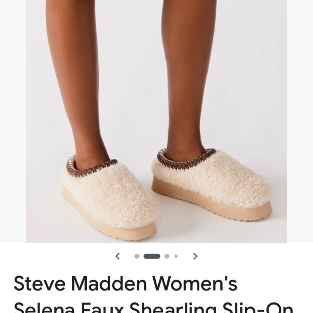 Steve Madden Women's Tan Faux Shearling Mules - Picture 2 of 7